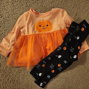 Carter's Orange Pumpkin Tutu Costume Set